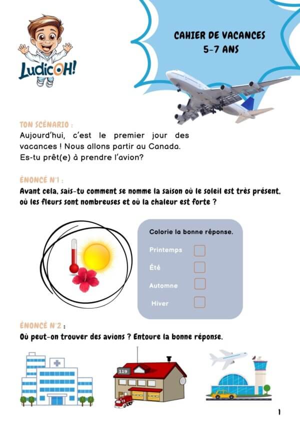 Cahier de vacances LudicOH! (5-7 ans) – Un voyage éducatif au Canada – Image 4