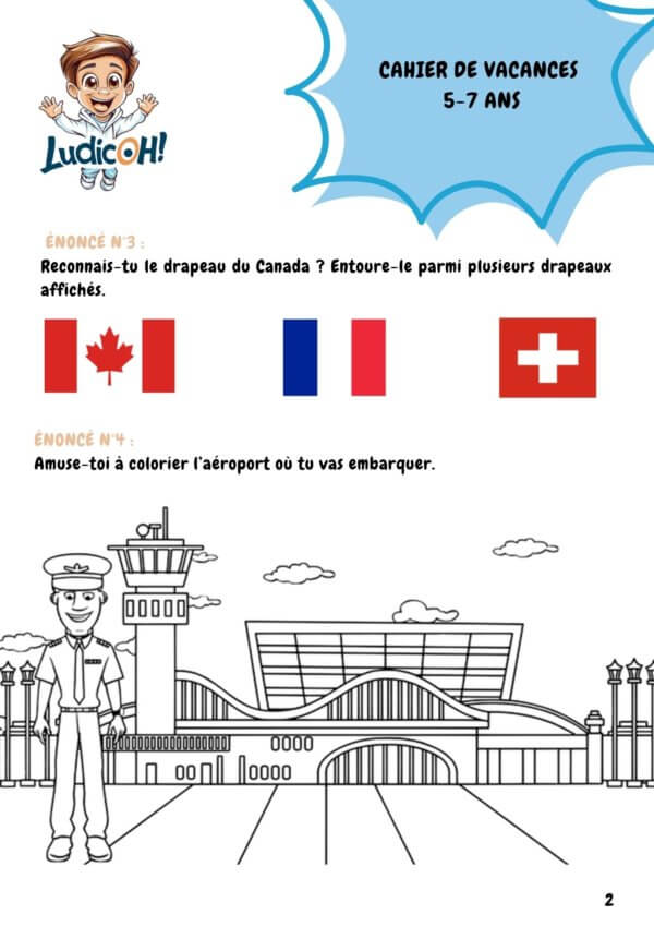 Cahier de vacances LudicOH! (5-7 ans) – Un voyage éducatif au Canada – Image 2