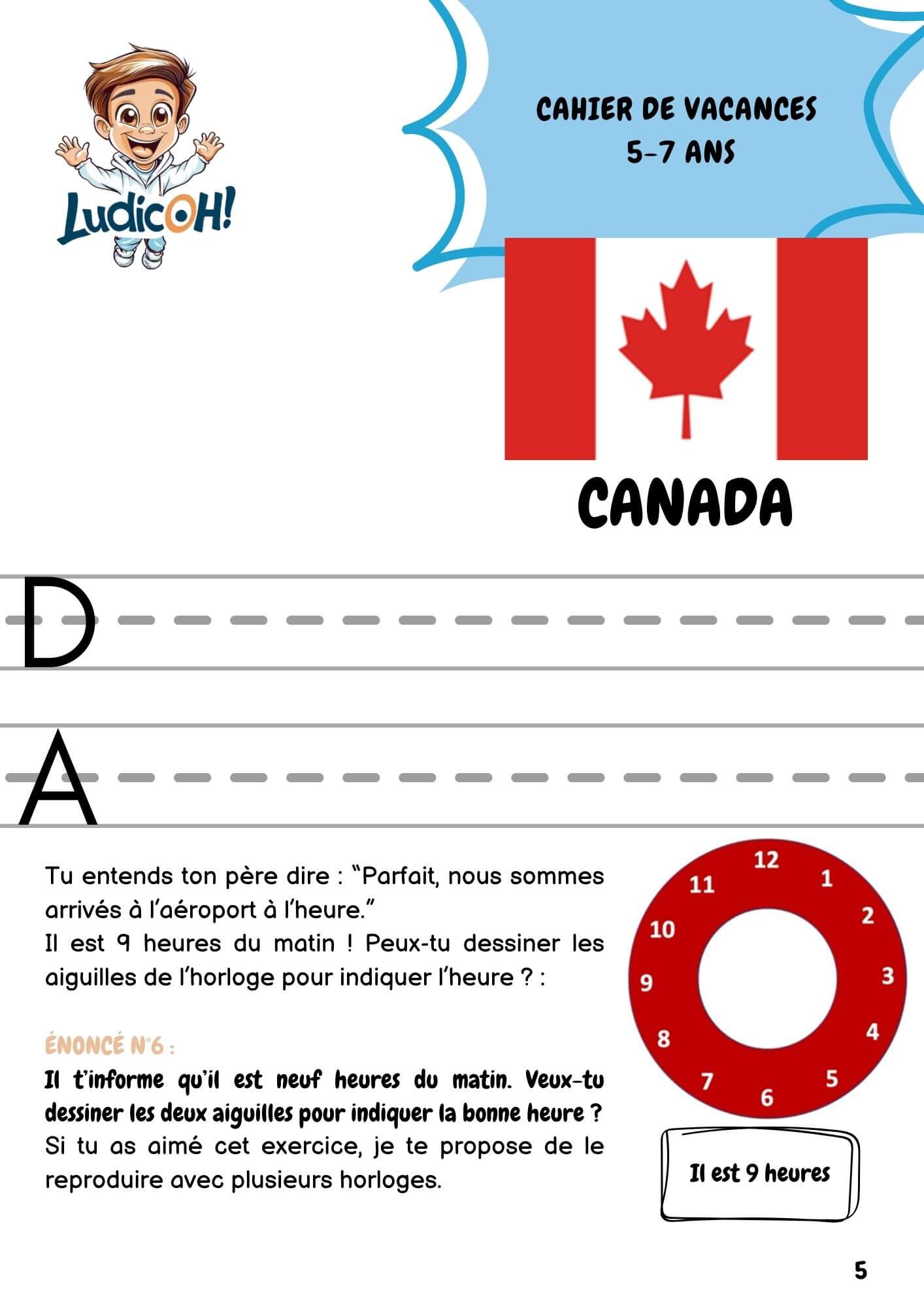 Cahier de vacances LudicOH! (5-7 ans) – Un voyage éducatif au Canada – Image 3