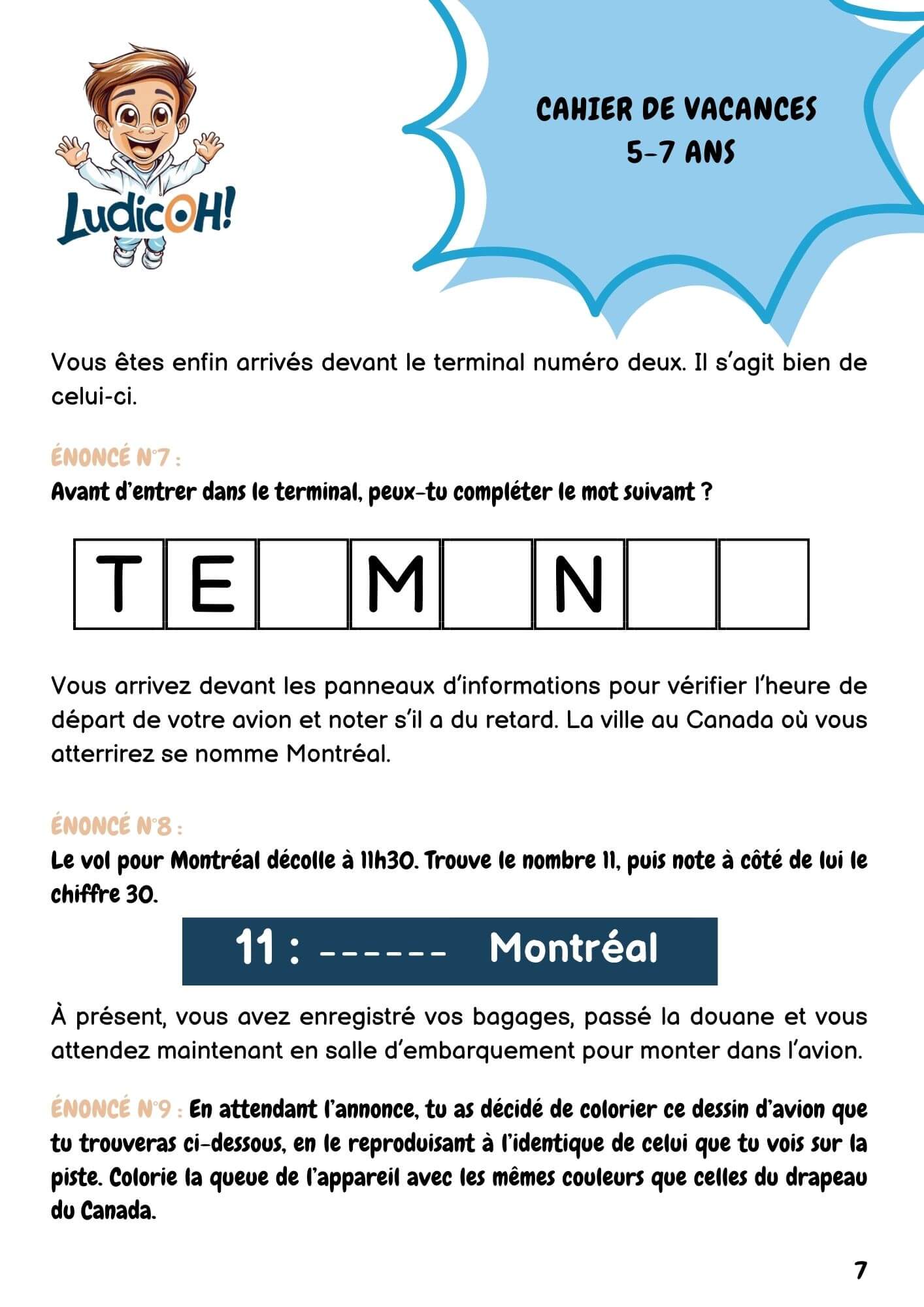 Cahier de vacances LudicOH! (5-7 ans) – Un voyage éducatif au Canada – Image 9
